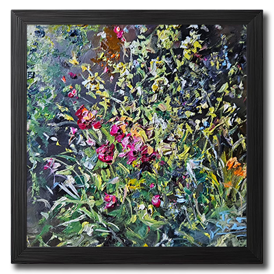 Framed Textured Flowers